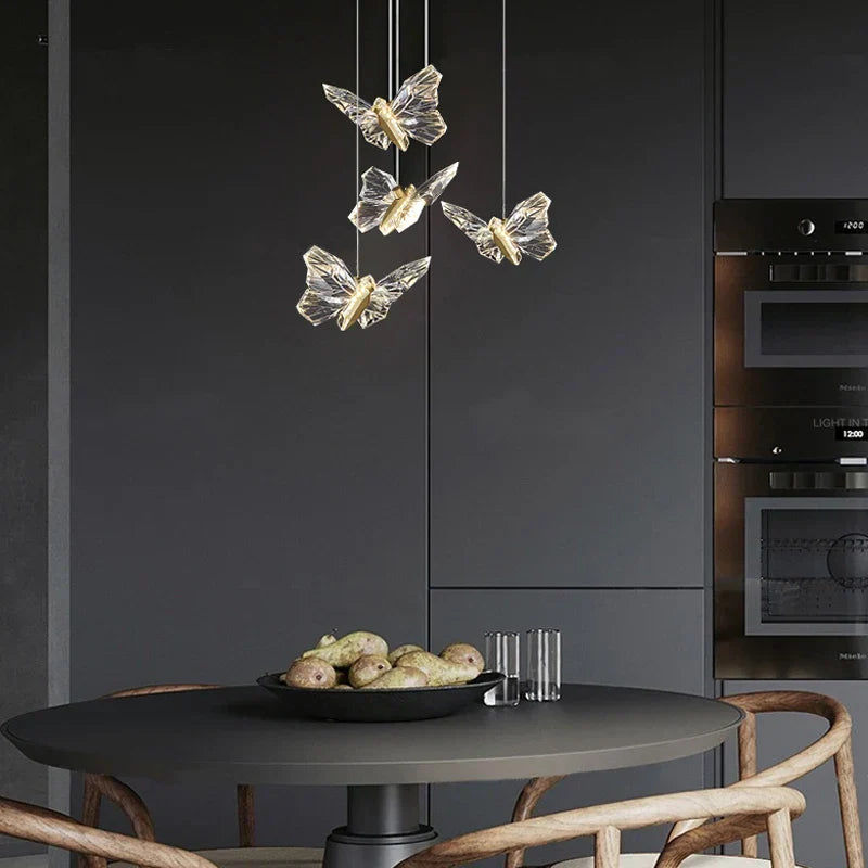 DecorBites™ Crystal Butterfly Pendant Lamps LED Lighting for Home Decor and Luxury Ambiance
