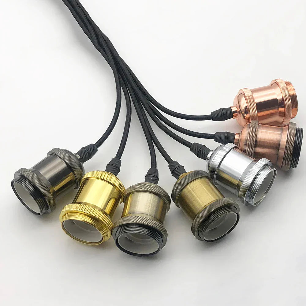 مصباح سقف معلق صناعي من ديكور بايتس™ E27 90-265V بحامل لمبة إديسون لديكور المنزل بتصميم لوفت