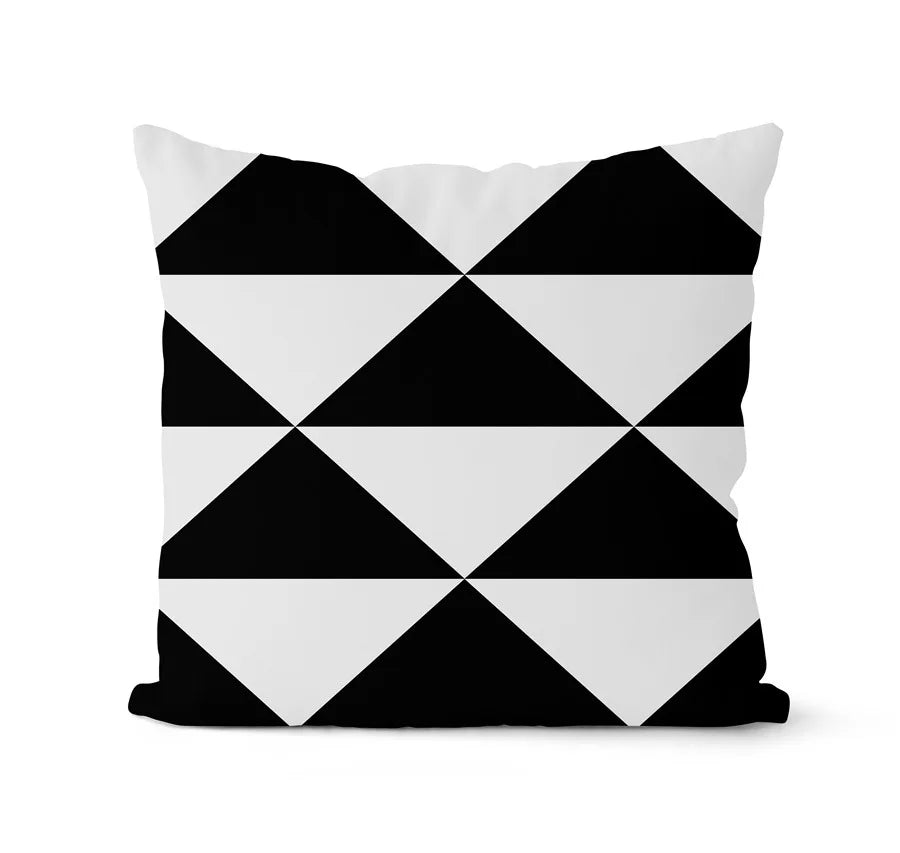 DecorBites™ Geometric Black & White Pillowcase Set – Home Sofa Decoration Cushion