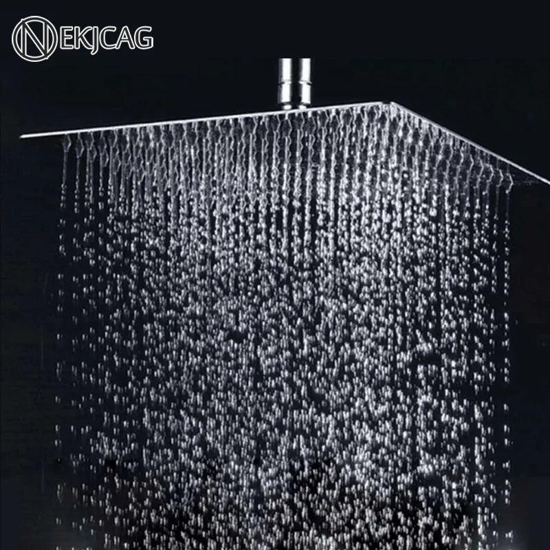 DecorBites™ 20’’ Stainless Steel Rainfall Shower Head - Ultra-thin Square Bathroom Shower Head