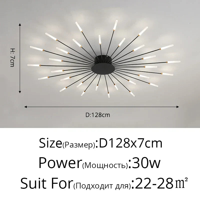 وحدة إضاءة سقف LED أكريليك DecorBites™ لغرفة النوم والردهة وغرفة المعيشة وغرف الأطفال، تصميم عصري لامع