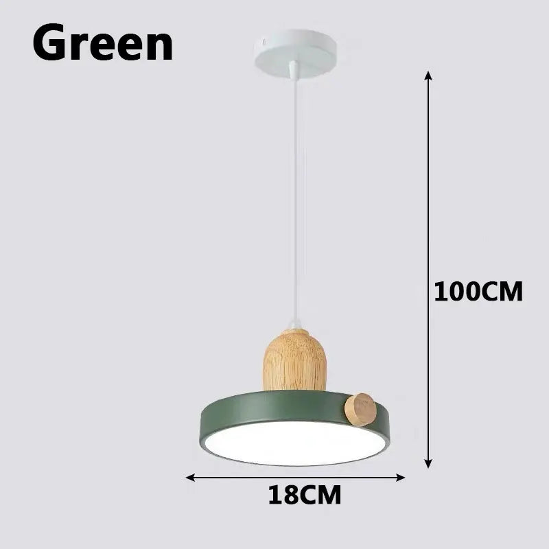 DecorBites™ LED Wood Iron Pendant Light for Study, Bedside - Nordic Modern Design