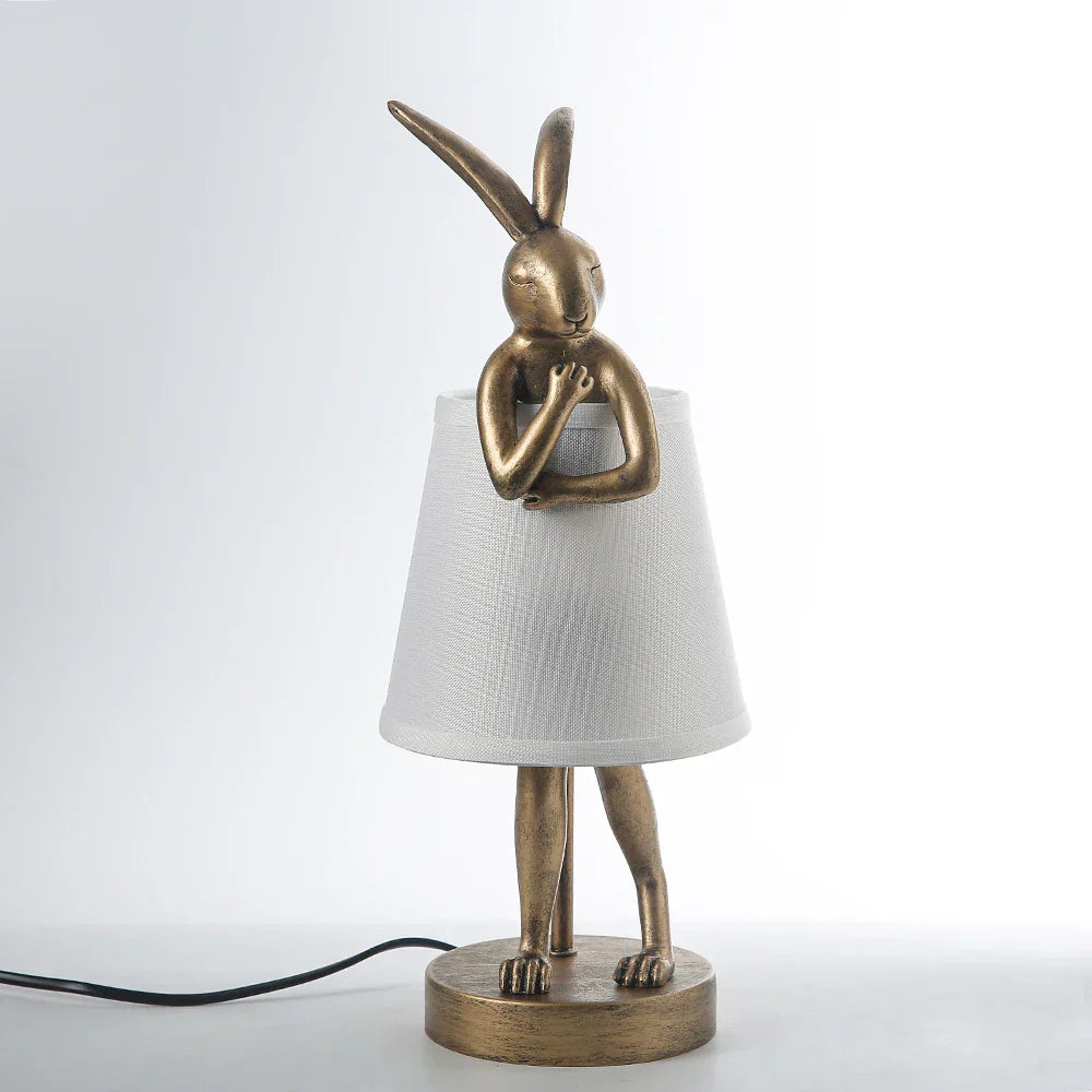 DecorBites™ Bathing Rabbit Resin Table Lamp for Living Room and Bedroom Decor