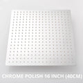 DecorBites™ 16 Inch Stainless Steel Chrome Square Rainfall Shower Head for Bathroom