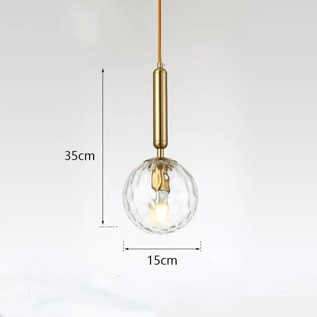 DecorBites™ Glass Ball LED Pendant Light for Bedroom and Bar, Modern Globe Hanging Ceiling Lamp