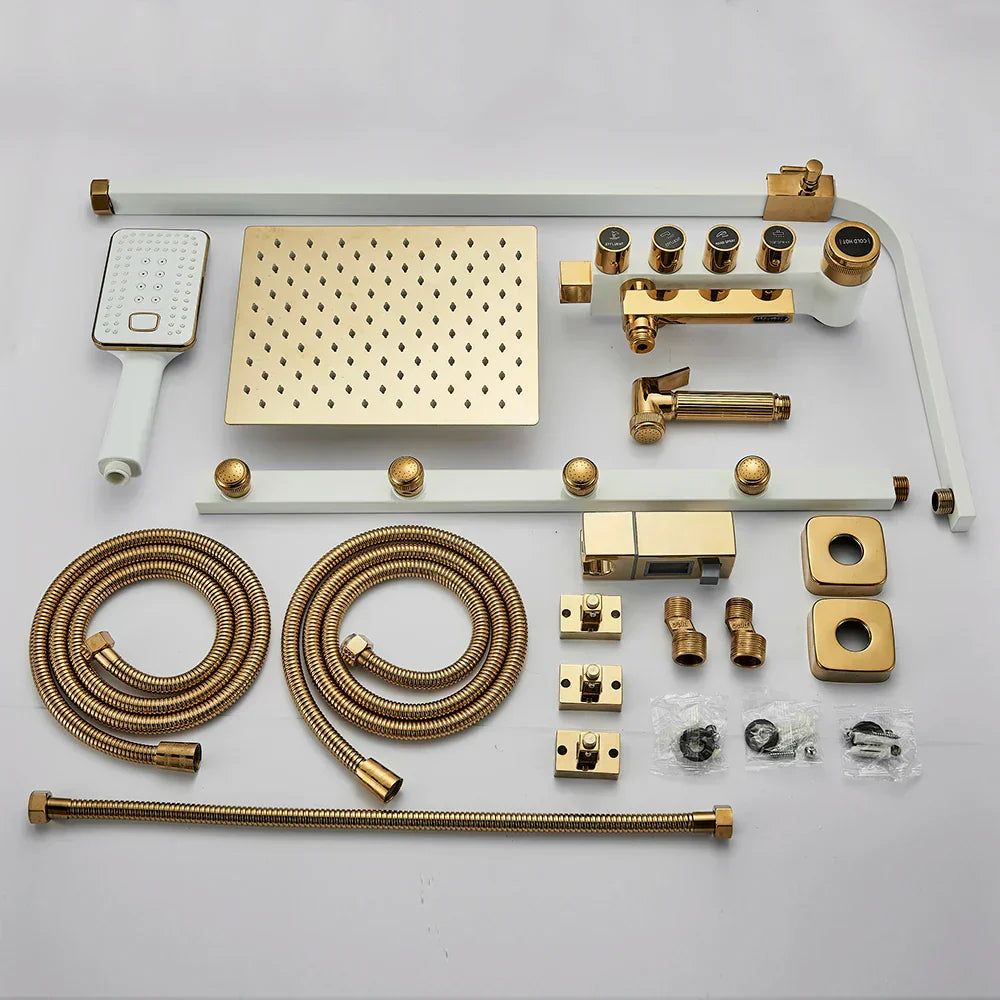 DecorBites™ 5-Function Shower Faucet Set with Rain Shower Head, Hand Shower, and Bathtub Spout