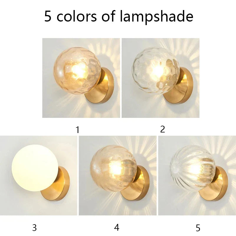 DecorBites™ Glass Ball Wall Lamp: Modern Minimalist Nordic Style, Luxury Bedroom Lighting