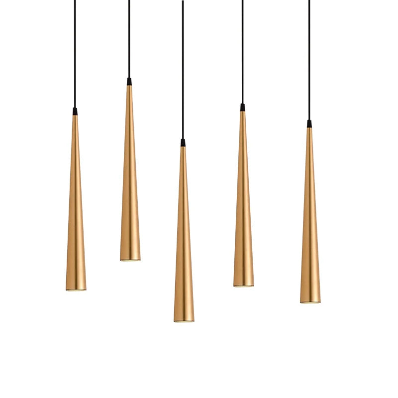 Dimmable Brushed Stainless Cone LED Pendant Light