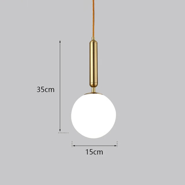 DecorBites™ Glass Ball LED Pendant Light for Bedroom and Bar, Modern Globe Hanging Ceiling Lamp