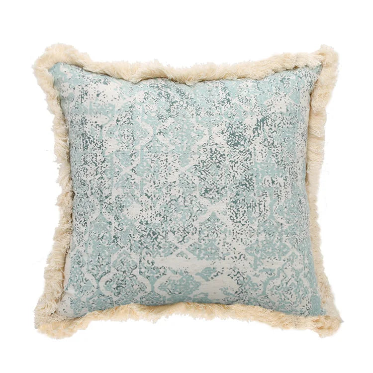 DecorBites™ Green Tassel Pillow Cover 45x45cm/30x50cm Cotton Linen for Home Decor