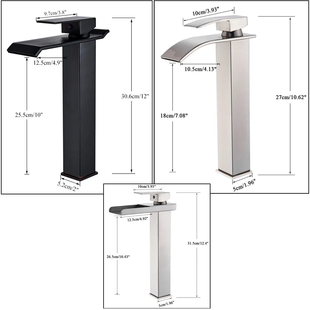DecorBites™ Gold Basin Faucet Single Level Mixer Tap Hot Cold Water Bathroom Sink Tap