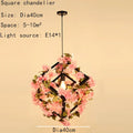DecorBites™ Green Plants Cherry Blossoms Chandelier, Elegant Pendant Lamp for Bar and Restaurant