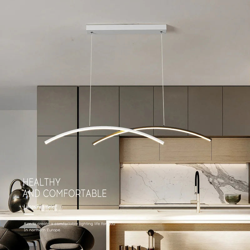 ثريا LED من DecorBites™: إضاءة عصرية، إبداعية، بسيطة لغرفة الطعام، غرفة المعيشة و طاولة البار