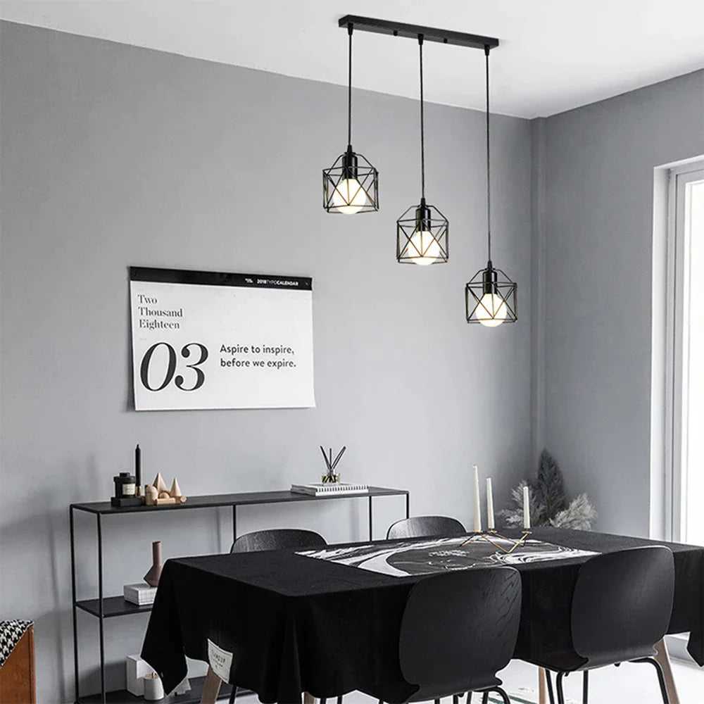 DecorBites™ Iron Frame Retro Led Pendant Light for Kitchen Dining Living Room