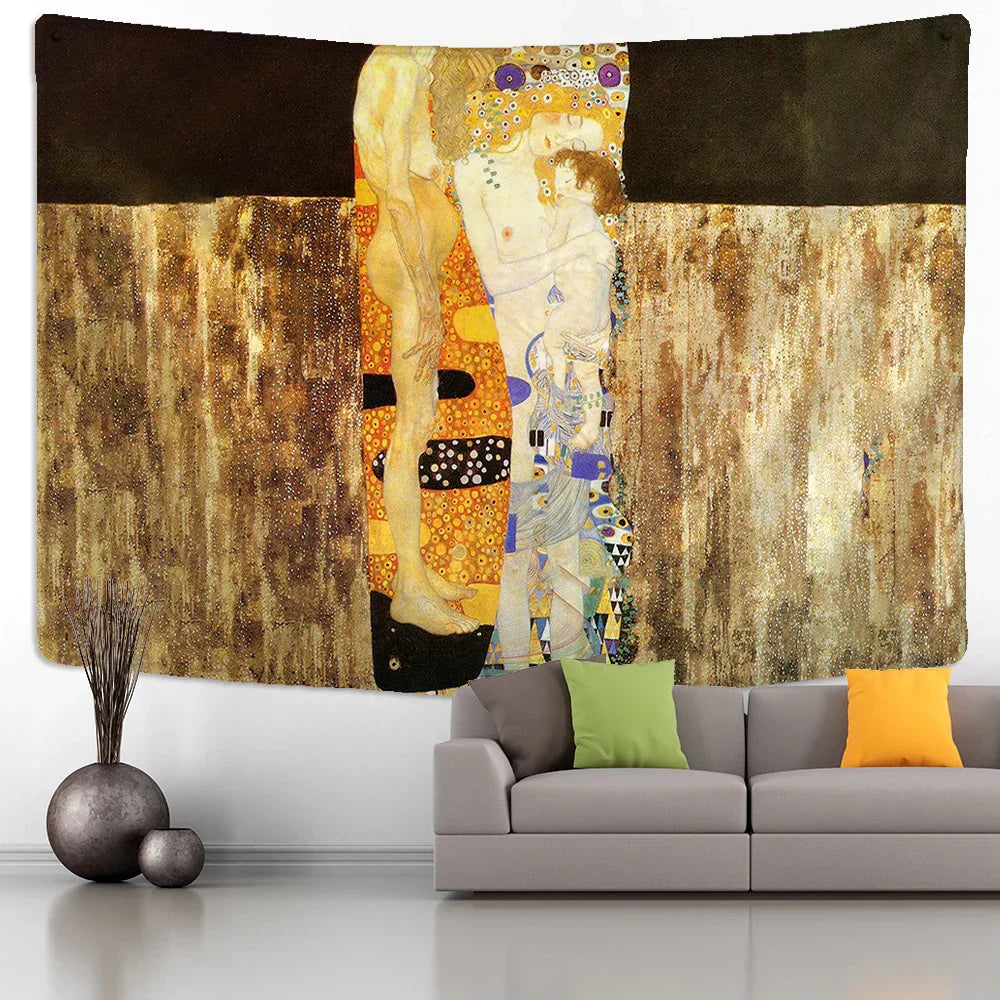 DecorBites™ غطاء جداري منسوج بزيت قُبلة ذهبي