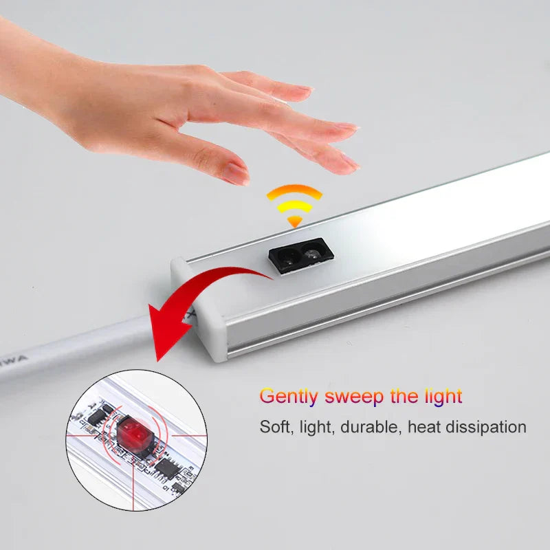 DecorBites™ LED Under Cabinet Light Hand Sweep Switch Sensor Lamp Night Lights