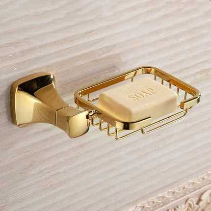 طقم اكسسوارات حمام ذهبي DecorBites™ للمناشف والورق والفرش والمزيد