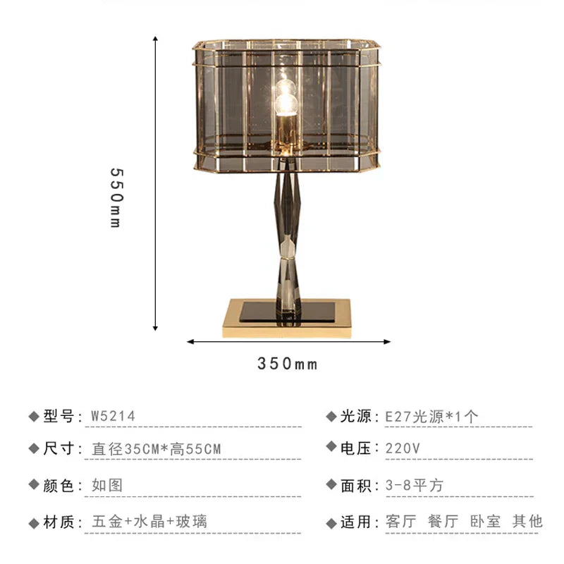 DecorBites™ Crystal Table Lamp: Nordic Light Luxury Design for Bedroom Bedside