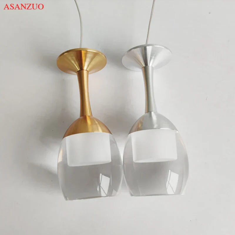 DecorBites™ LED Wine Glass Pendant Lights for Restaurant, Bar, and Dining Room