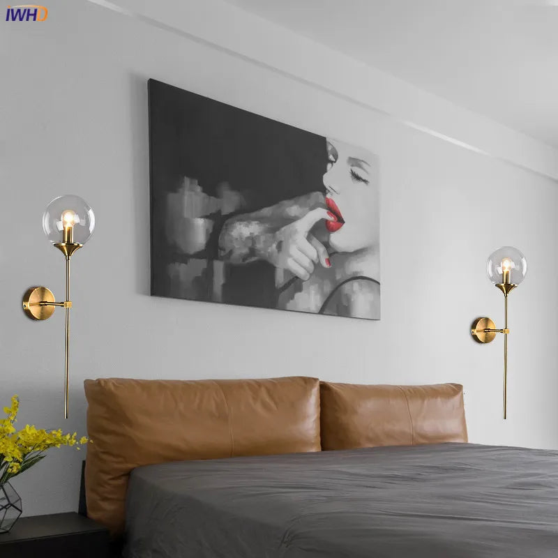 DecorBites™ Glass Ball LED Wall Lamp for Nordic Modern Bedroom Lighting