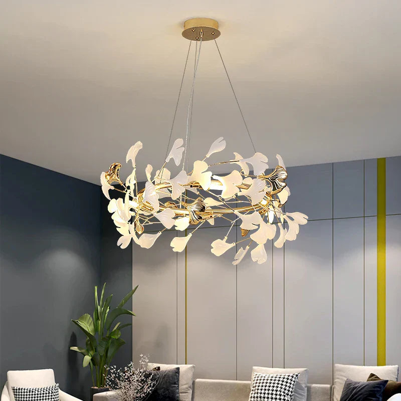 DecorBites™ Ginkgo Ceramic Chandelier: Luxury Pendant Lights for Dining & Living Room