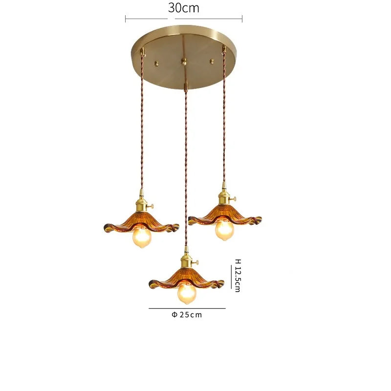 مصباح معلق DecorBites™ الزجاجي الأخضر: مصباح LED متدلي عصري لغرفة المعيشة والطعام