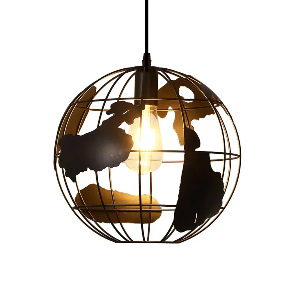 DecorBites™ Black Metal Industrial Ceiling Light with E27 Socket for Living, Bedroom, Dining Room
