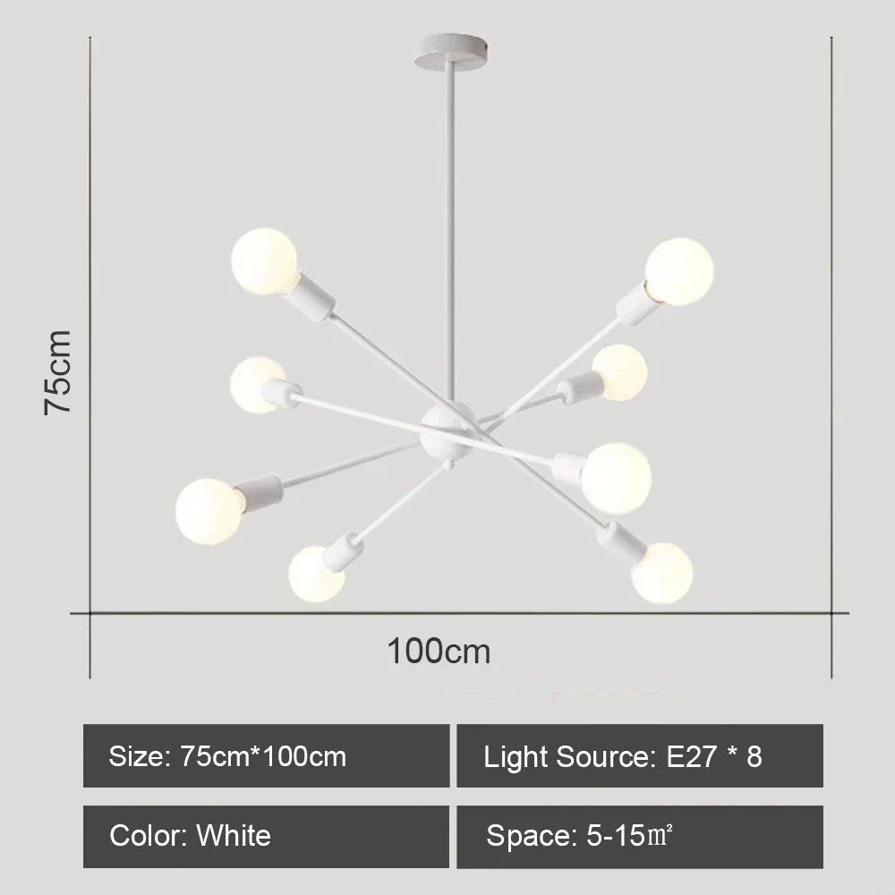 ثريا السقف LED من DecorBites™: تصميم سبوتنيك عصري وصناعي لغرفة المعيشة وغرفة النوم