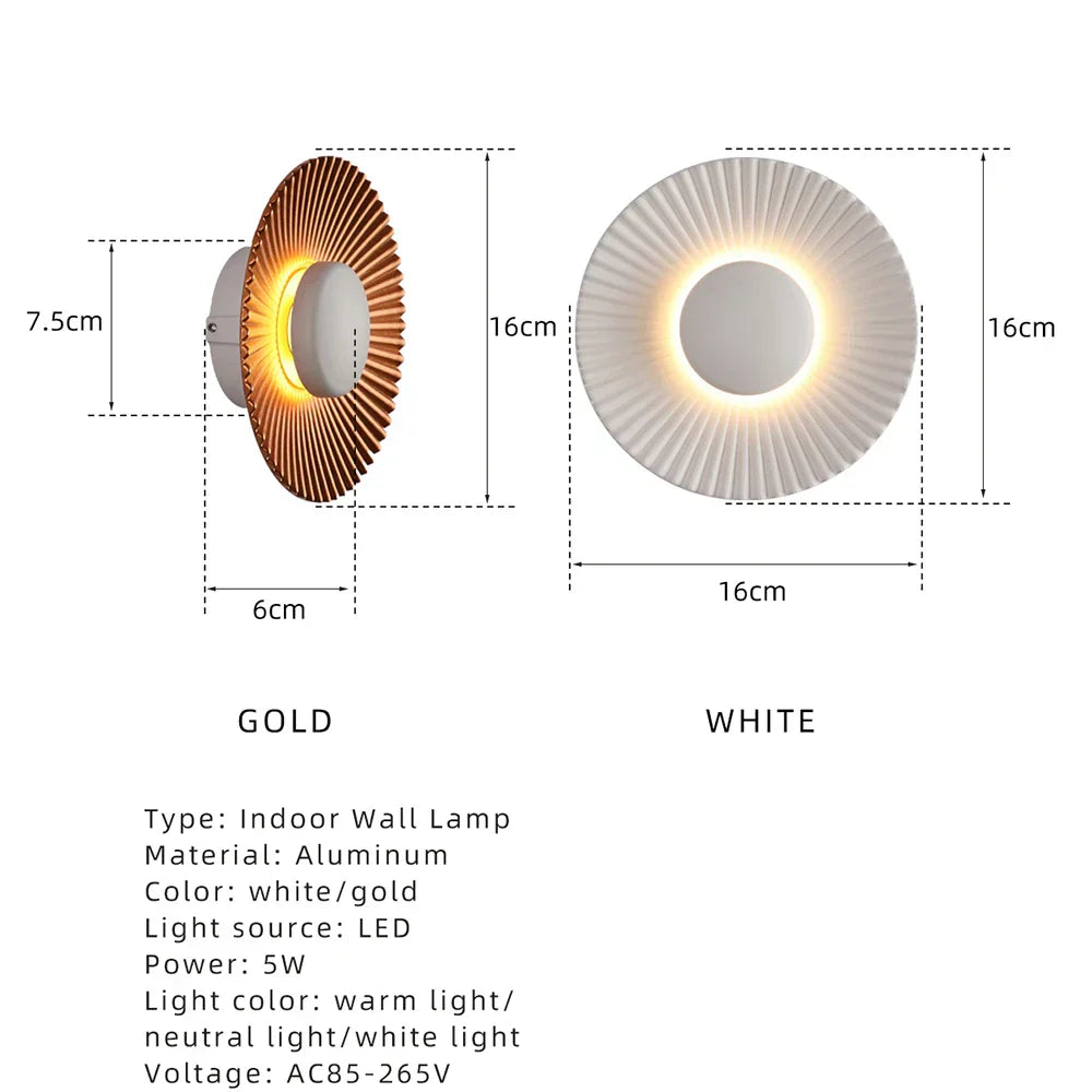 أضواء جدار LED مودرن من DecorBites™ بإضاءة معدنية للفنادق والمطاعم وغرف النوم والممرات