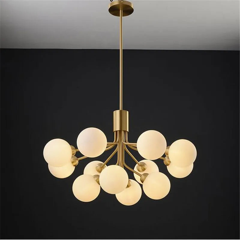 DecorBites™ ثريا كرة زجاجية ذهبية: إضاءة LED فاخرة لغرفة الطعام والمطبخ والمقهى