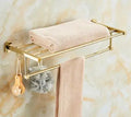 DecorBites™ طقم إكسسوارات حمام نحاسي ذهبي: رف مناشف، حامل ورق تواليت، حامل فرشاة تواليت، علاقة مناشف، خطافات