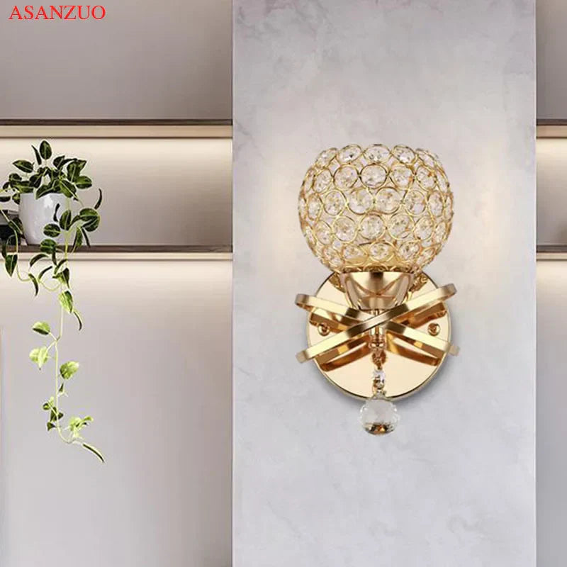 أباليك حائط كريستالية ذهبية DecorBites™ - وحدات إضاءة فاخرة لديكور المنزل