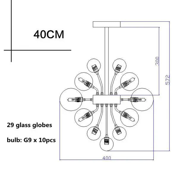 DecorBites™ Glass Globe LED Chandelier: Nordic Luxury Metal Pendant Lighting for Living Room