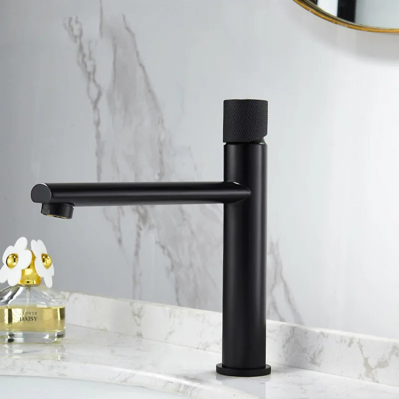 DecorBites™ Brushed Gold Brass Basin Faucet - Cold & Hot Water Mixer Tap