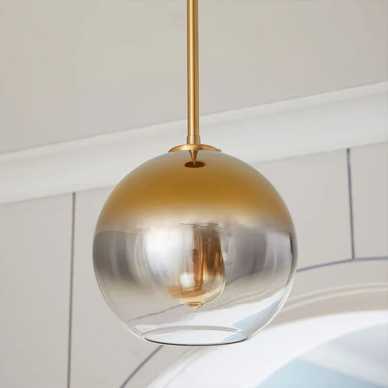 DecorBites™ ثريا كرة زجاجية متدرجة بمصباح LED E27 للفنادق والبارات وغرف النوم