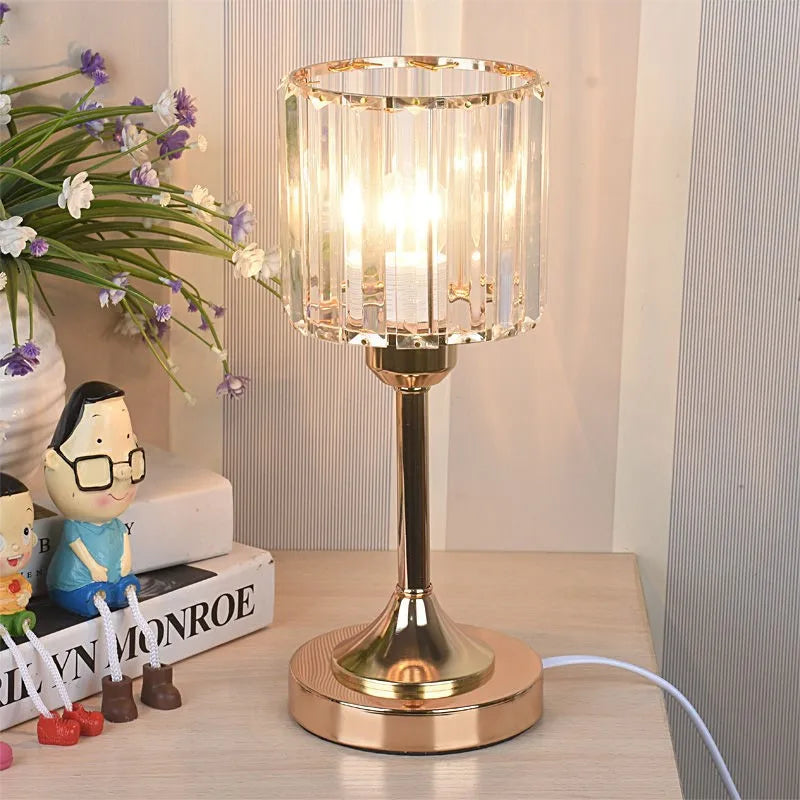 DecorBites™ Crystal Desk Lamp USB Charging Night Light for Living Room Bedroom Decor