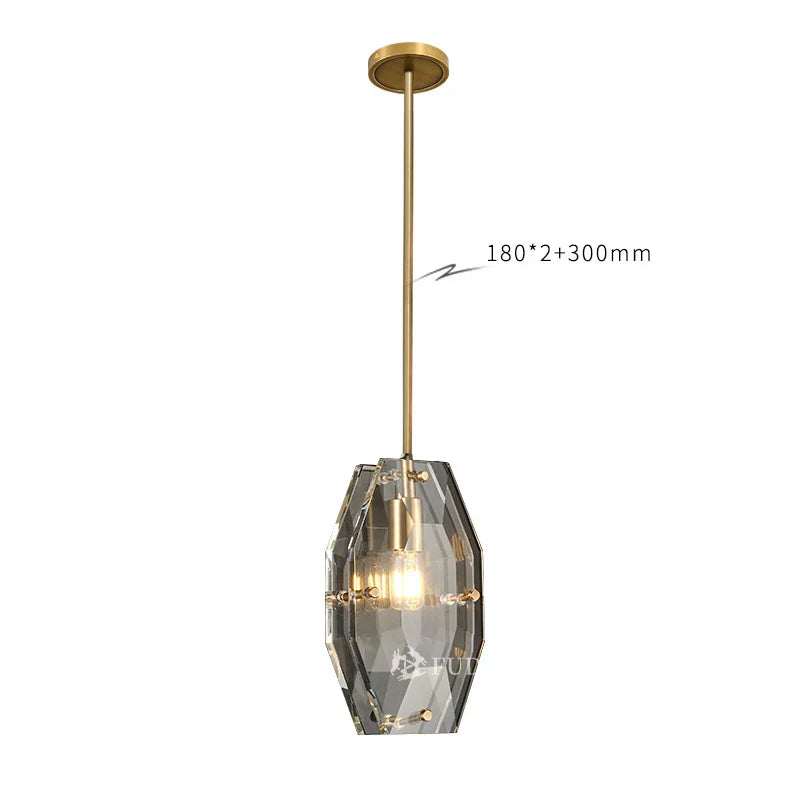 DecorBites™ Crystal Glass Pendant Lamp Luxe Chandelier for Bedroom Restaurant Kitchen Home