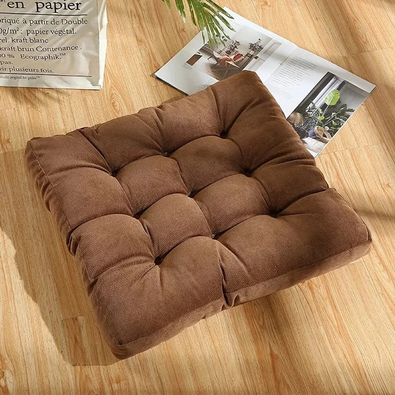 DecorBites™ Corduroy Floor Seat Cushion Pad for Adults – Large, Soft Square Pouf for Comfort