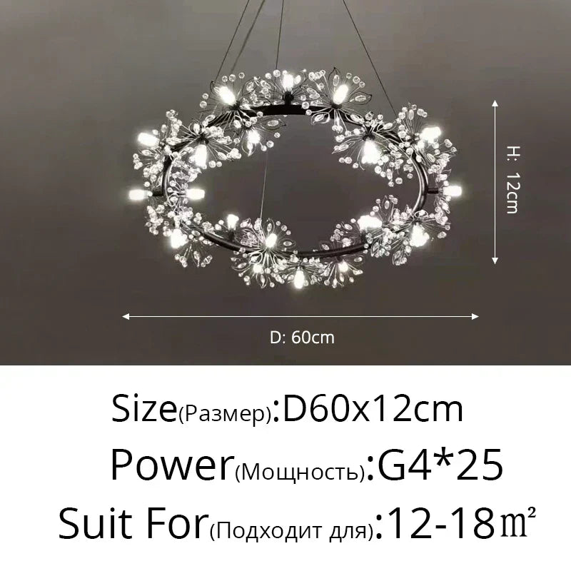 DecorBites™ ثريا ضوء LED على شكل زهرة الهندباء لغرفة المعيشة وغرفة النوم والمطعم بتصميم باقة