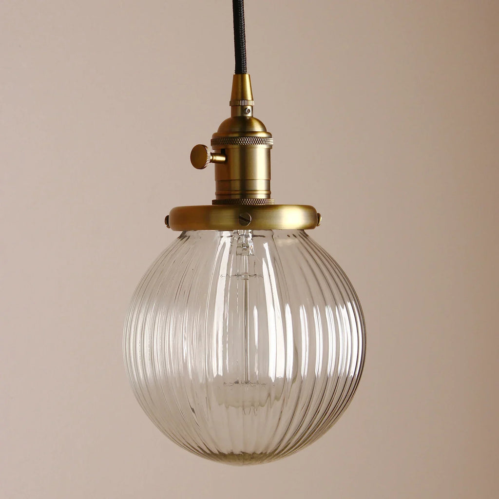 DecorBites™ Clear Glass Globe Pendant Lights E27 Hanglamp for Living Room Loft
