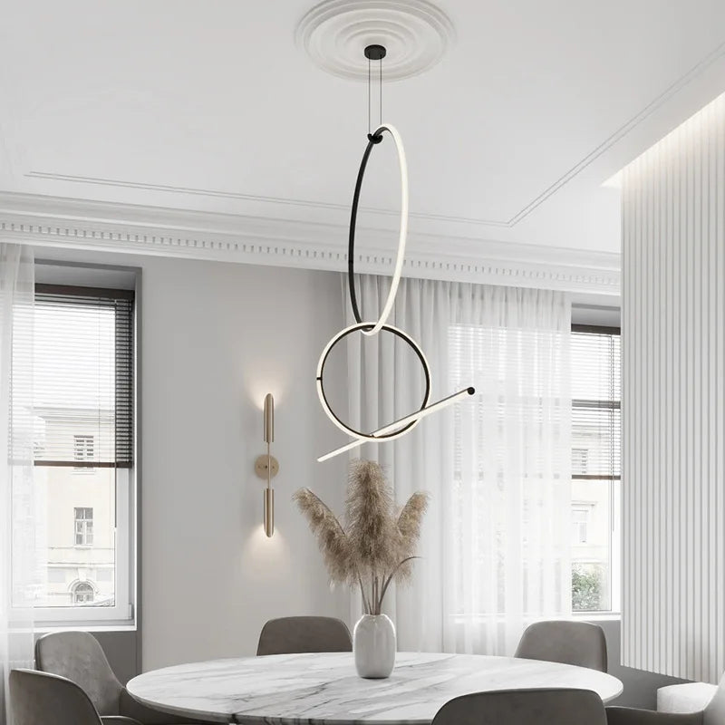 DecorBites™ Geometric LED Pendant Light - Modern Minimalist Hanging Lamp for Home Decor