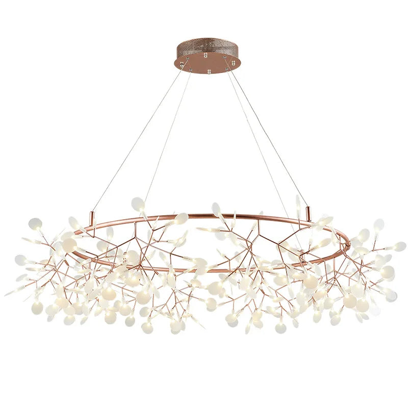 Nordic Firefly Branch Pendant Light in Rose Gold or Black