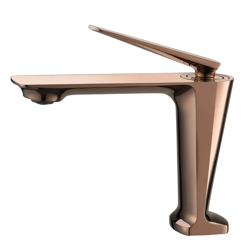 DecorBites™ Brushed Gold Basin Faucet - Hot/Cold Sink Tap - Deck Mount Mixer