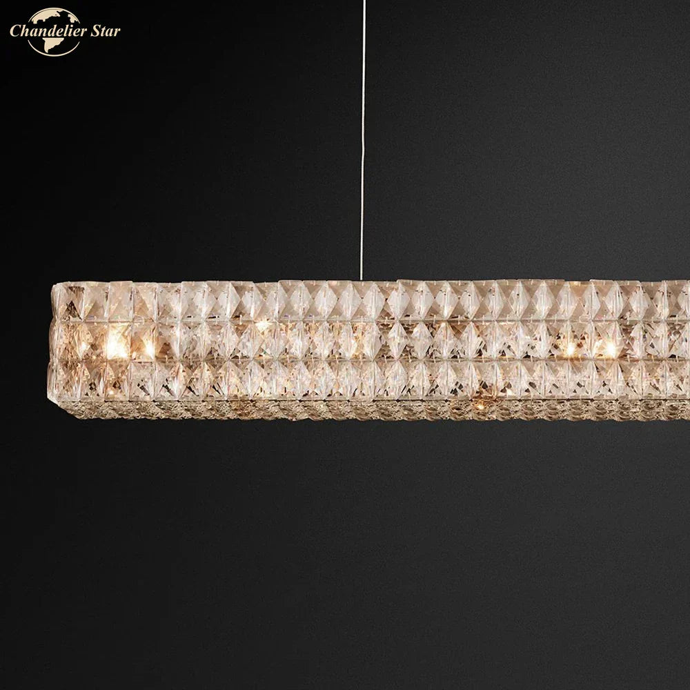 DecorBites™ Crystal LED Linear Chandelier for Kitchen Island Dining Room