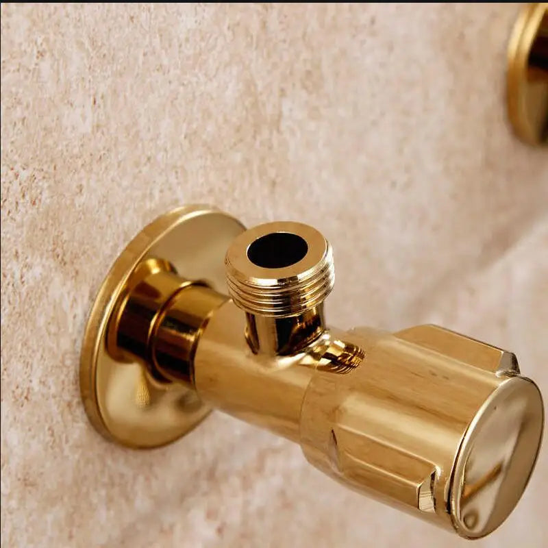 DecorBites™ Gold Solid Brass Wall Mount Triangle Valve for Faucet and Toilet