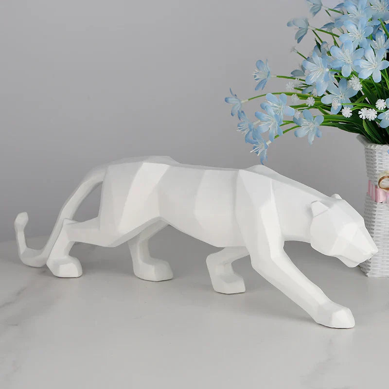 DecorBites™ Black Panther Resin Geometric Statue Decor Ornament