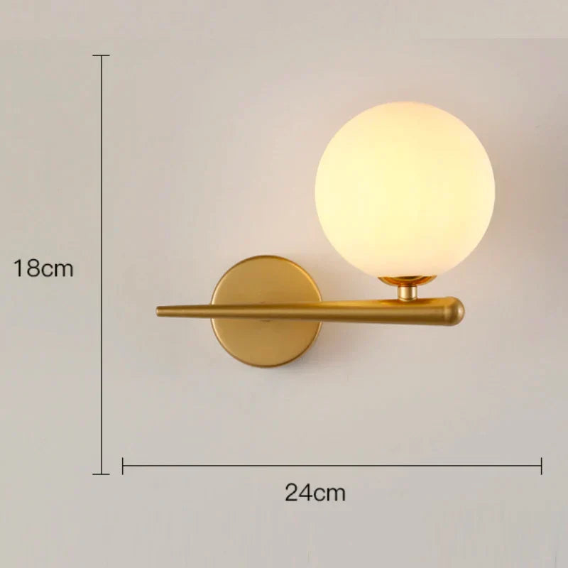 مصباح حائط DecorBites™ الزجاجي الذهبي LED للإضاءة الداخلية الأنيقة
