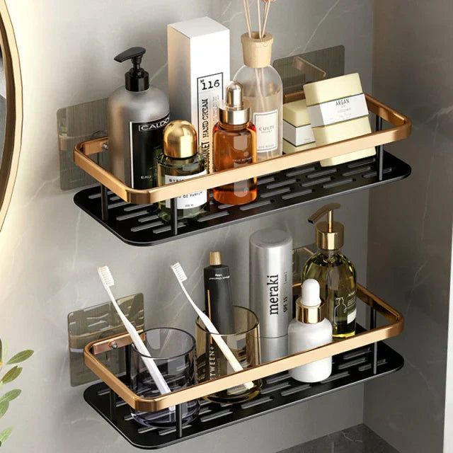 DecorBites™ Bathroom Corner Shelves Suction Cup Storage Rack Shower & Kitchen Organizer