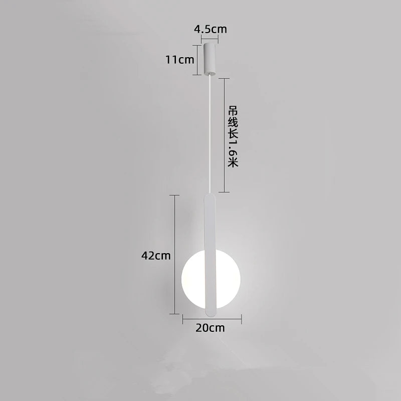 Nordic Minimalist Metal Bedside Pendant Light