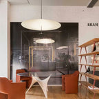 Postmodern Saucer Metal Pendant Light in White or Black